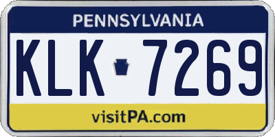 PA license plate KLK7269
