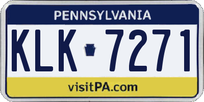 PA license plate KLK7271