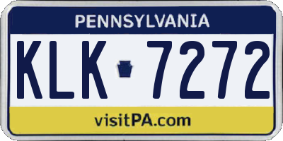 PA license plate KLK7272