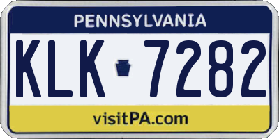 PA license plate KLK7282