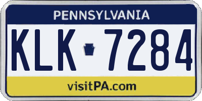 PA license plate KLK7284