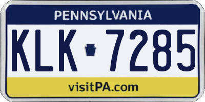 PA license plate KLK7285