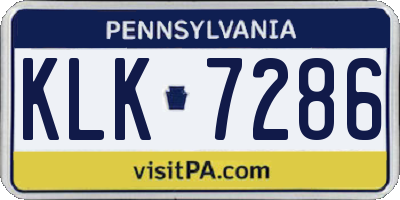 PA license plate KLK7286