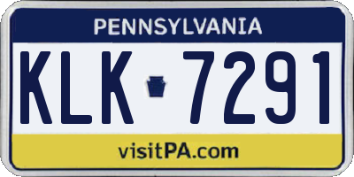 PA license plate KLK7291