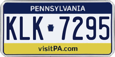 PA license plate KLK7295