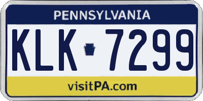 PA license plate KLK7299