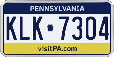 PA license plate KLK7304