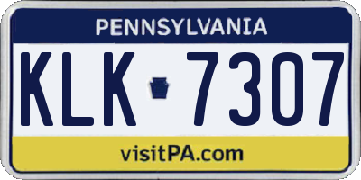 PA license plate KLK7307