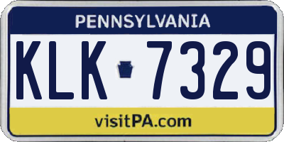PA license plate KLK7329
