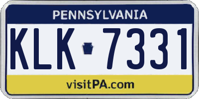 PA license plate KLK7331
