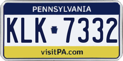 PA license plate KLK7332