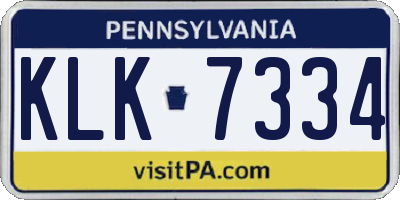 PA license plate KLK7334