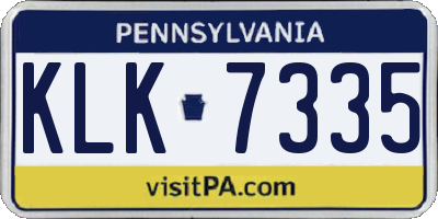 PA license plate KLK7335