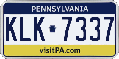 PA license plate KLK7337