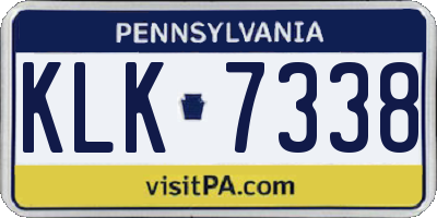 PA license plate KLK7338