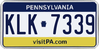 PA license plate KLK7339