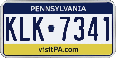 PA license plate KLK7341