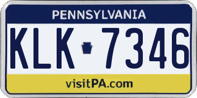 PA license plate KLK7346