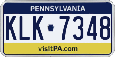 PA license plate KLK7348