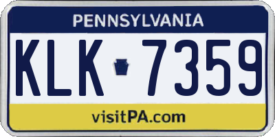 PA license plate KLK7359
