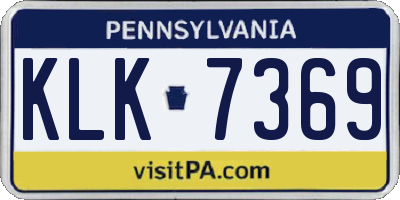 PA license plate KLK7369