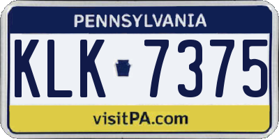 PA license plate KLK7375