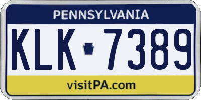 PA license plate KLK7389