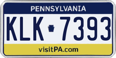 PA license plate KLK7393