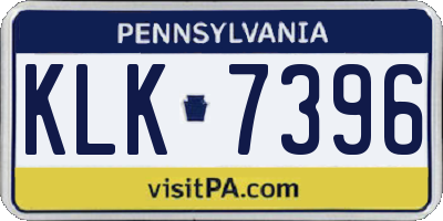 PA license plate KLK7396