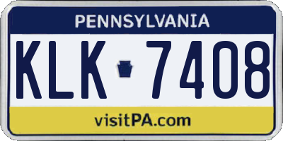 PA license plate KLK7408