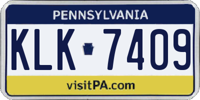 PA license plate KLK7409
