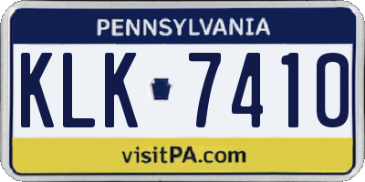 PA license plate KLK7410