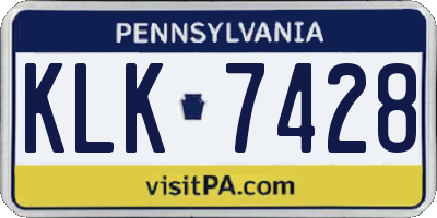 PA license plate KLK7428