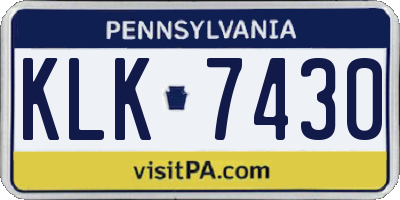 PA license plate KLK7430