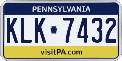 PA license plate KLK7432