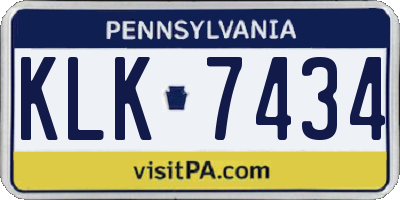 PA license plate KLK7434