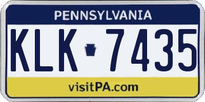 PA license plate KLK7435