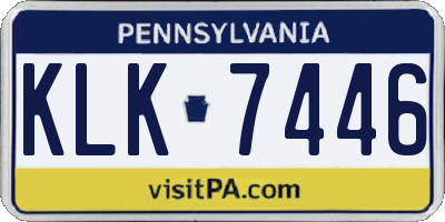 PA license plate KLK7446