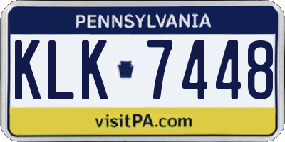 PA license plate KLK7448