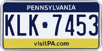 PA license plate KLK7453