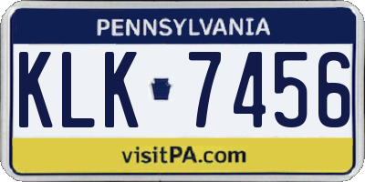 PA license plate KLK7456