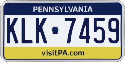 PA license plate KLK7459
