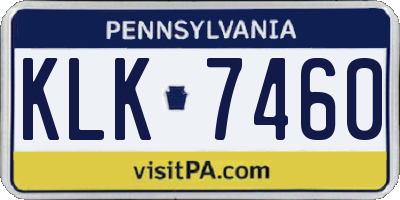 PA license plate KLK7460