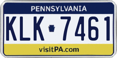 PA license plate KLK7461