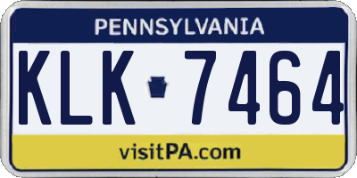 PA license plate KLK7464