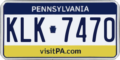 PA license plate KLK7470