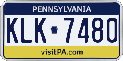PA license plate KLK7480