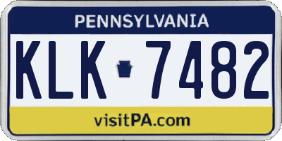 PA license plate KLK7482