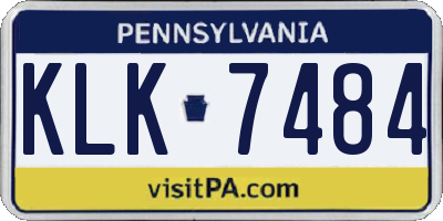 PA license plate KLK7484