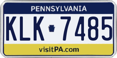 PA license plate KLK7485